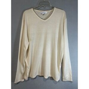 Calvin Klein men's beige wool & silk blend sweater size XL‎